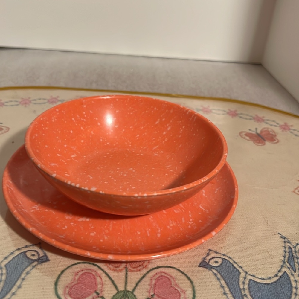 Vintage Dinnerware Melamine Splatter Texas Ware Bowls/Plates - Picture 4 of 8